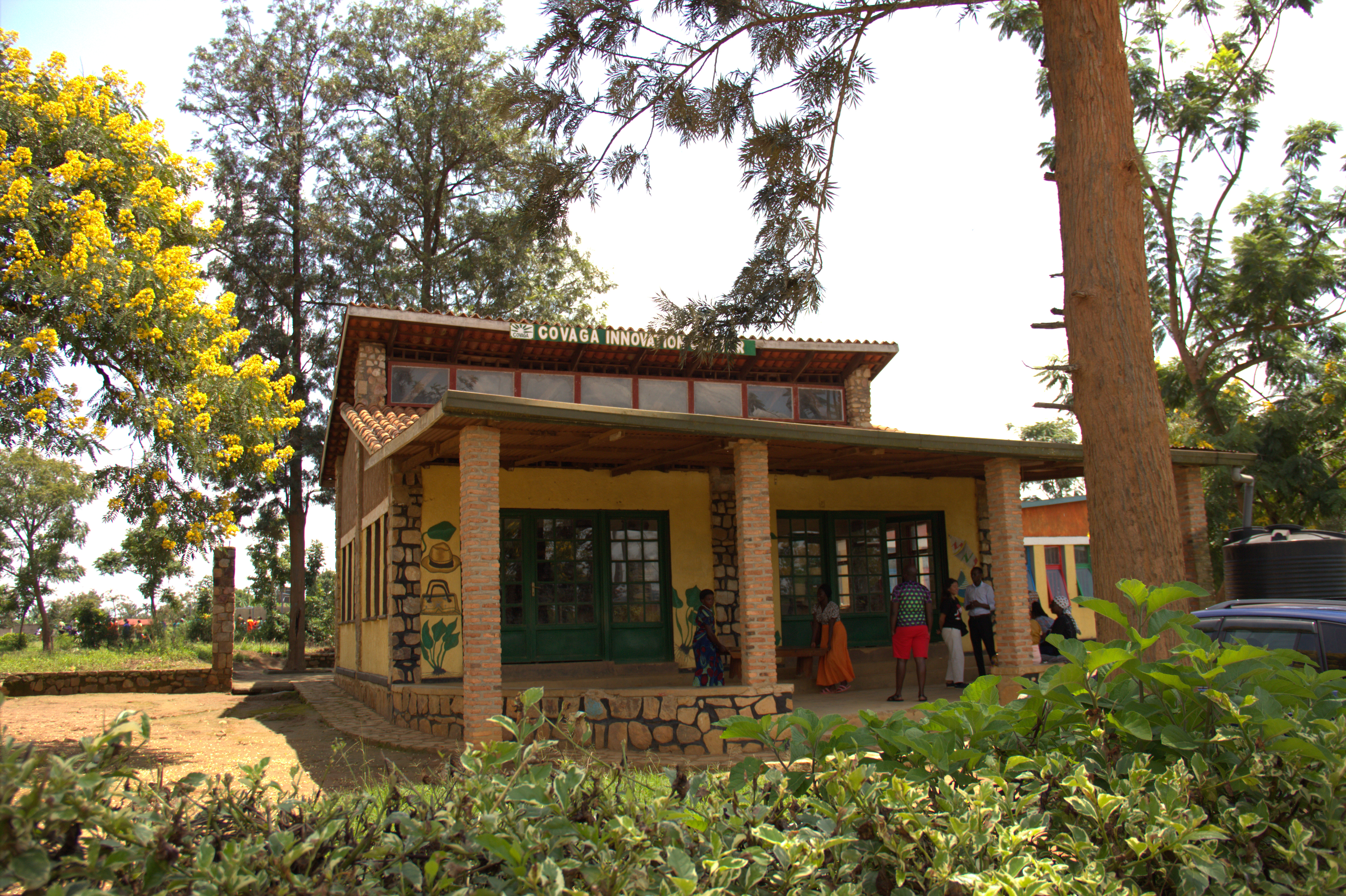 The Covaga Innovation Centre, built by international volunteers working side-by-side with Rwandans