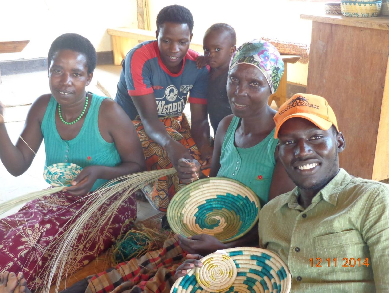 Steven and Covaga weavers visiting the Covaga Innovation Center