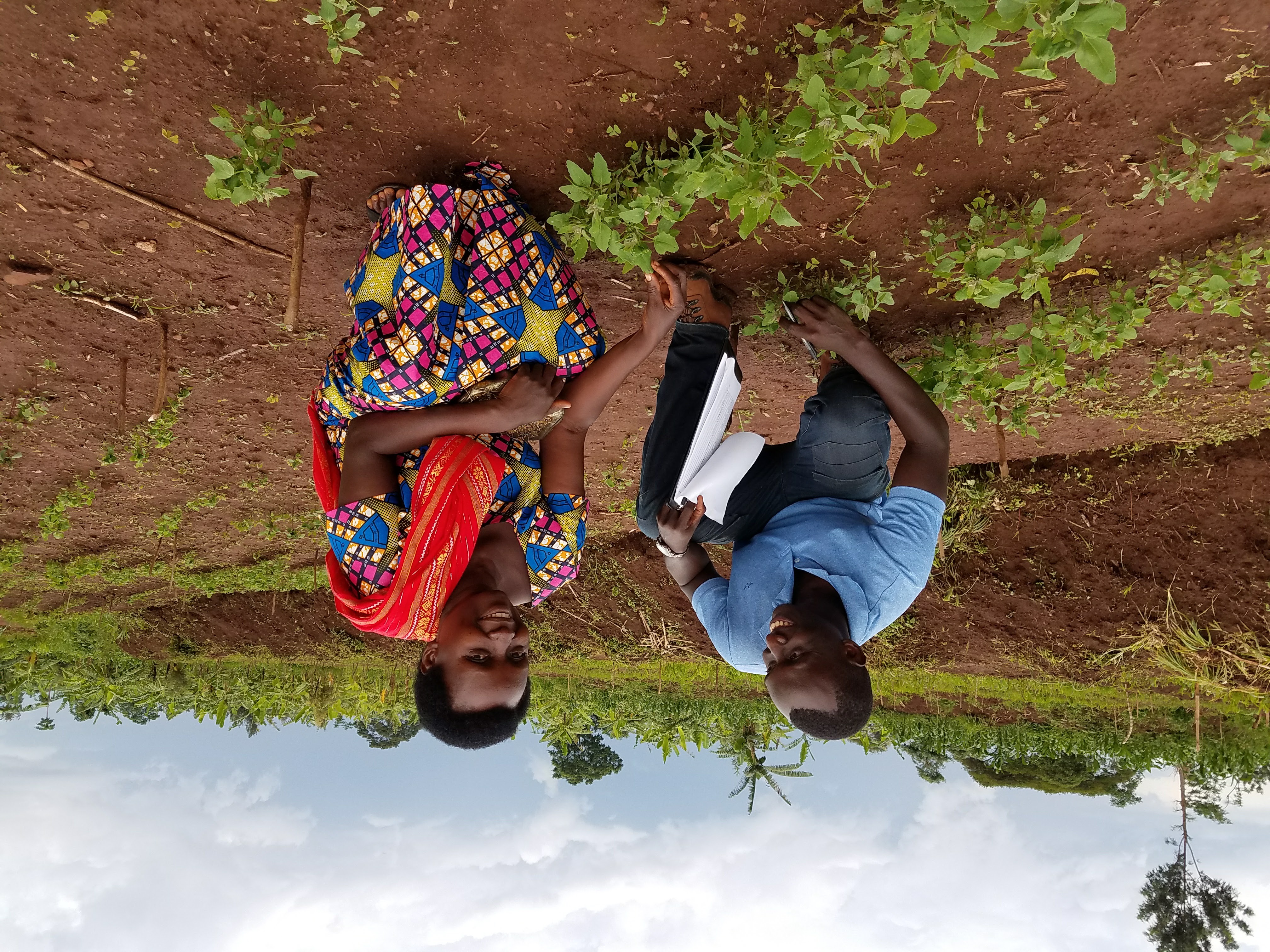 Cedric working with his mother in a quinoa farm, Rukira, Eastern Province
