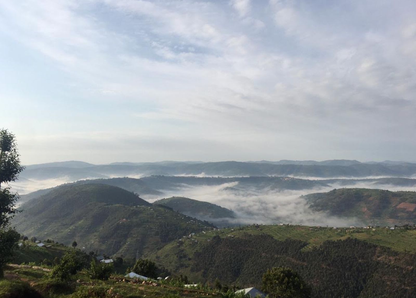 Misty morning over the land of a thousand hills